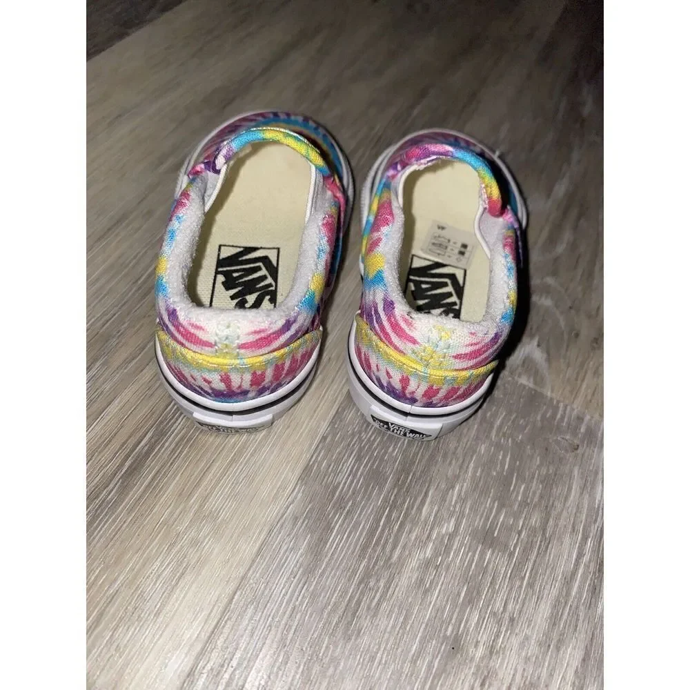 Vans Toddler Slip On Rainbow Tie Dye Shoes. Size